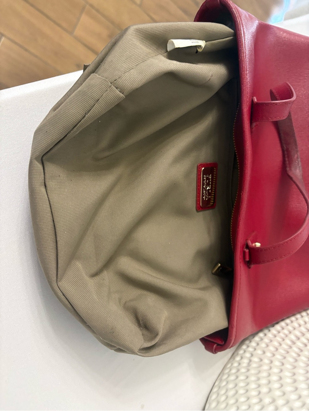 Furla Red Saffiano Leather Tote Bag / Read Description - Picture 12 of 16